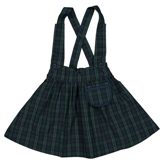 Skirt TOURNON with straps - tartan green [Maison Marelle](25AW Drop1)