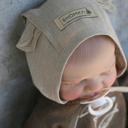 Bear Newborn Bonnet - Neutral [SHOMKA]