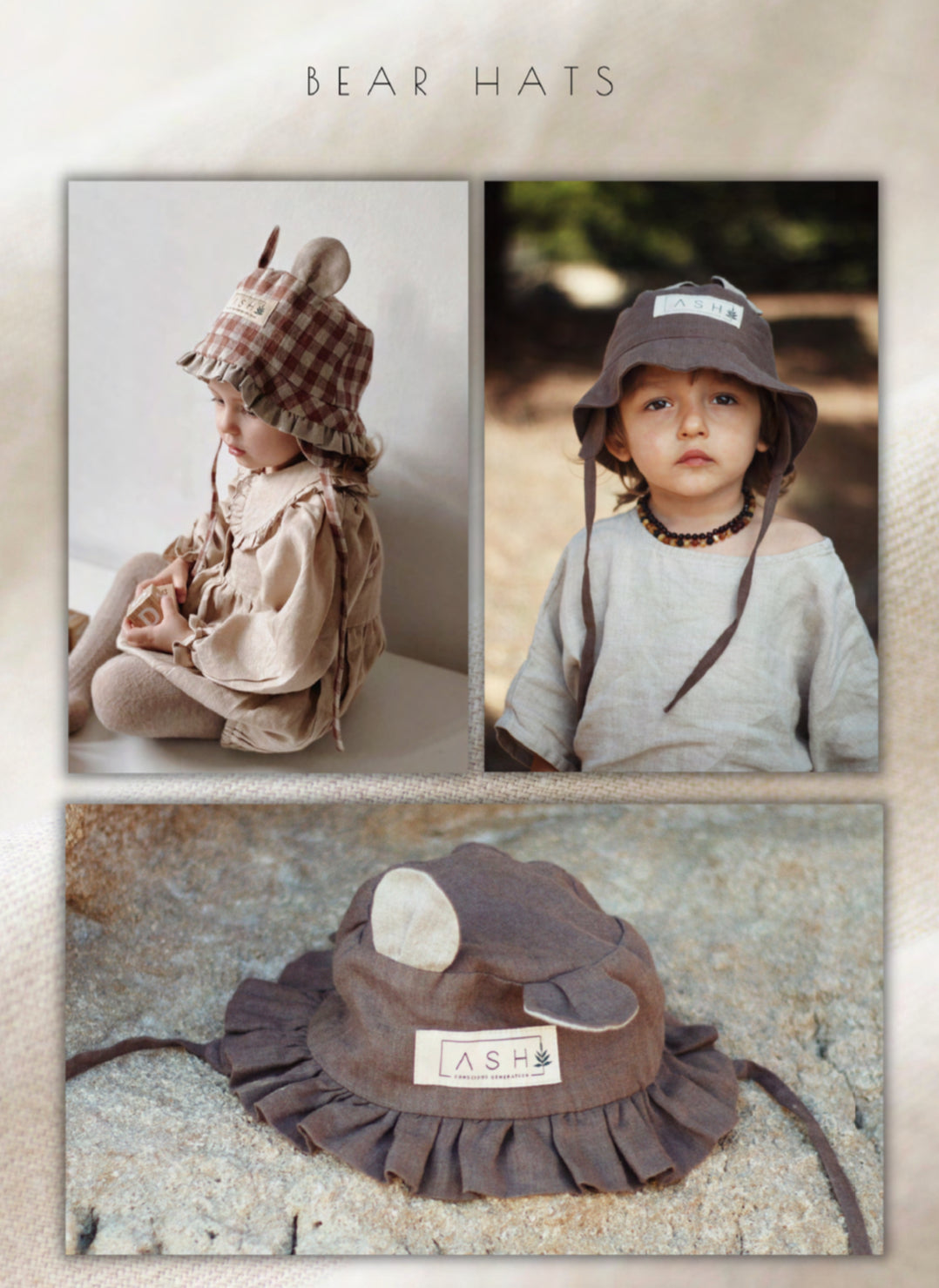 ash generation bear hat 49cmこども用ファッション小物 - 帽子