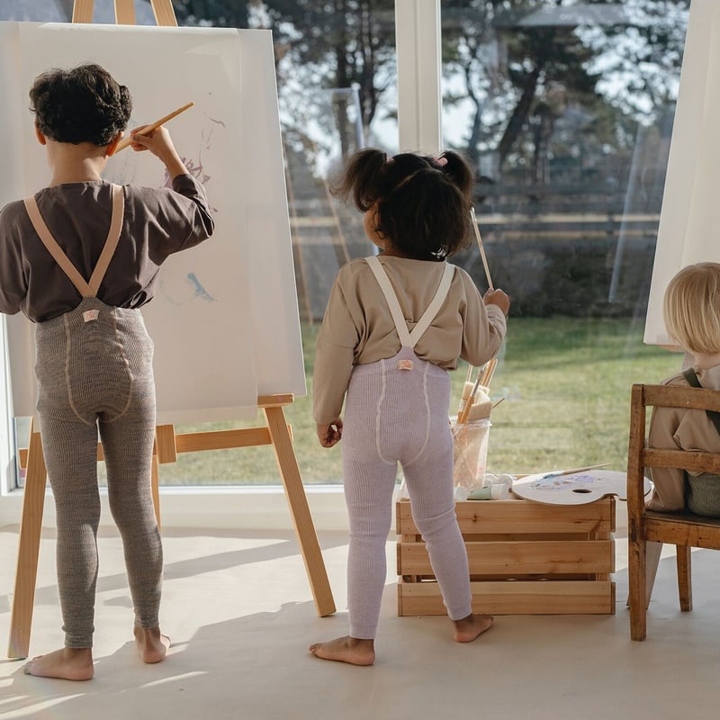 Retro Ribbed Footless Tights - Creamy Lavender [SILLY Silas]