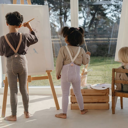 Retro Ribbed Footless Tights - Creamy Lavender [SILLY Silas]