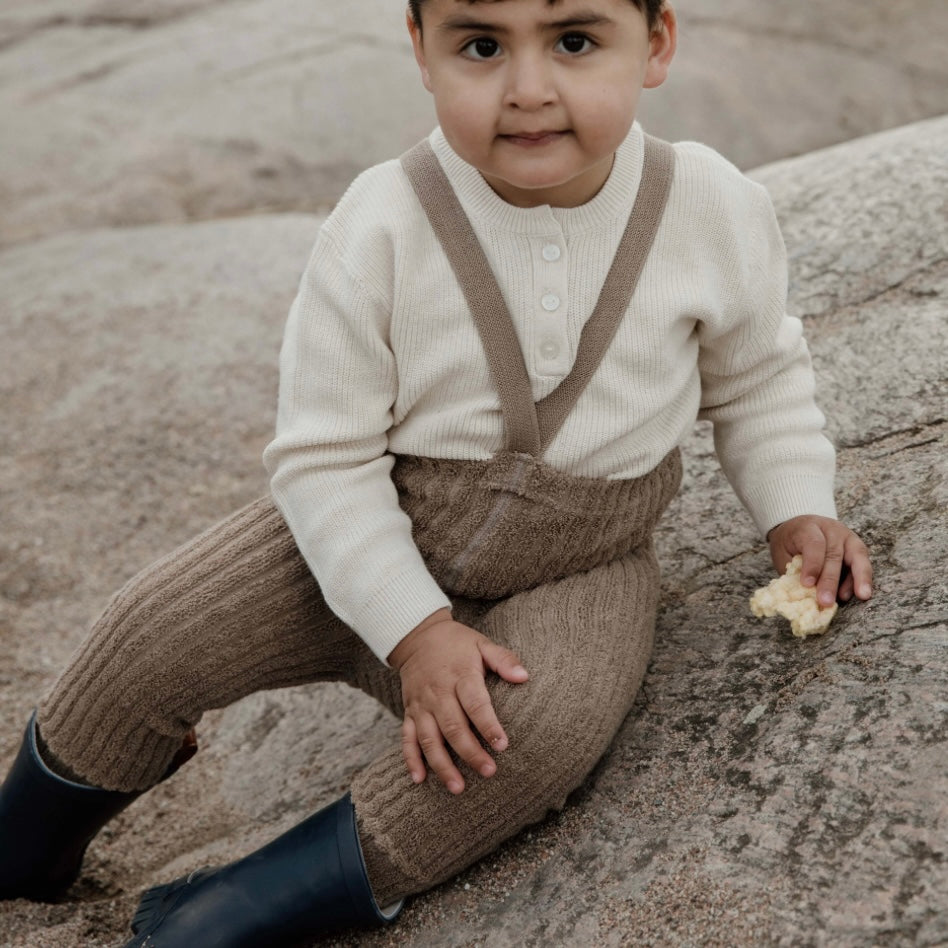 Granny Teddy Footed Tights With Braces - Oyster Gray [SILLY Silas]