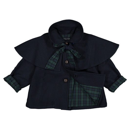 Coat AMOVIBLE cape DARCY - blue mostly wool [Maison Marelle](25AW Drop1)
