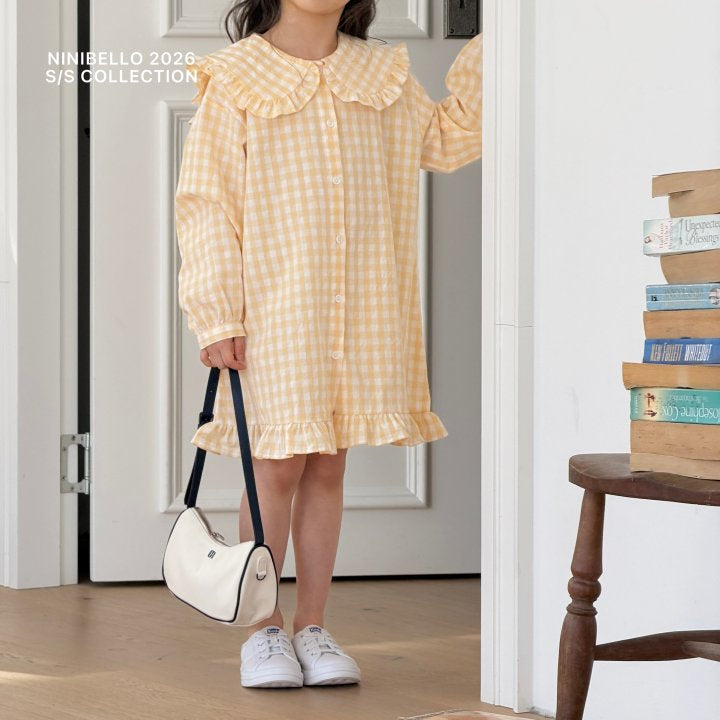 【予約販売】Shushu check one-piece [NINIBELLO] (26SS)【2026年2月下旬以降順次発送】