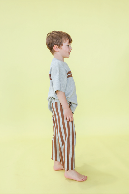 Striped Knit Pant - Grey Marle / Brownie [GROWN] (25SS)