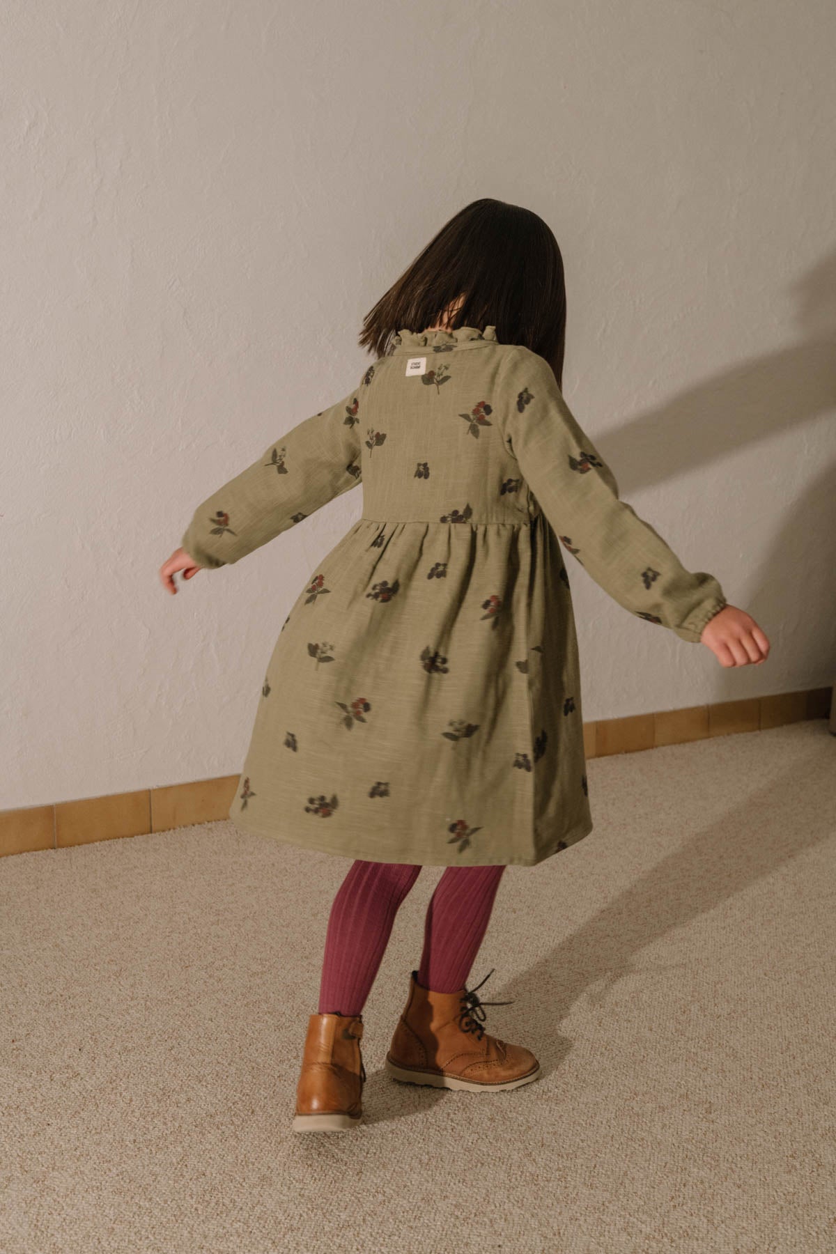 VERMONT DRESS - GREEN ALOE  / BLACKBERRIES [STUDIO BOHEME] (25AW)
