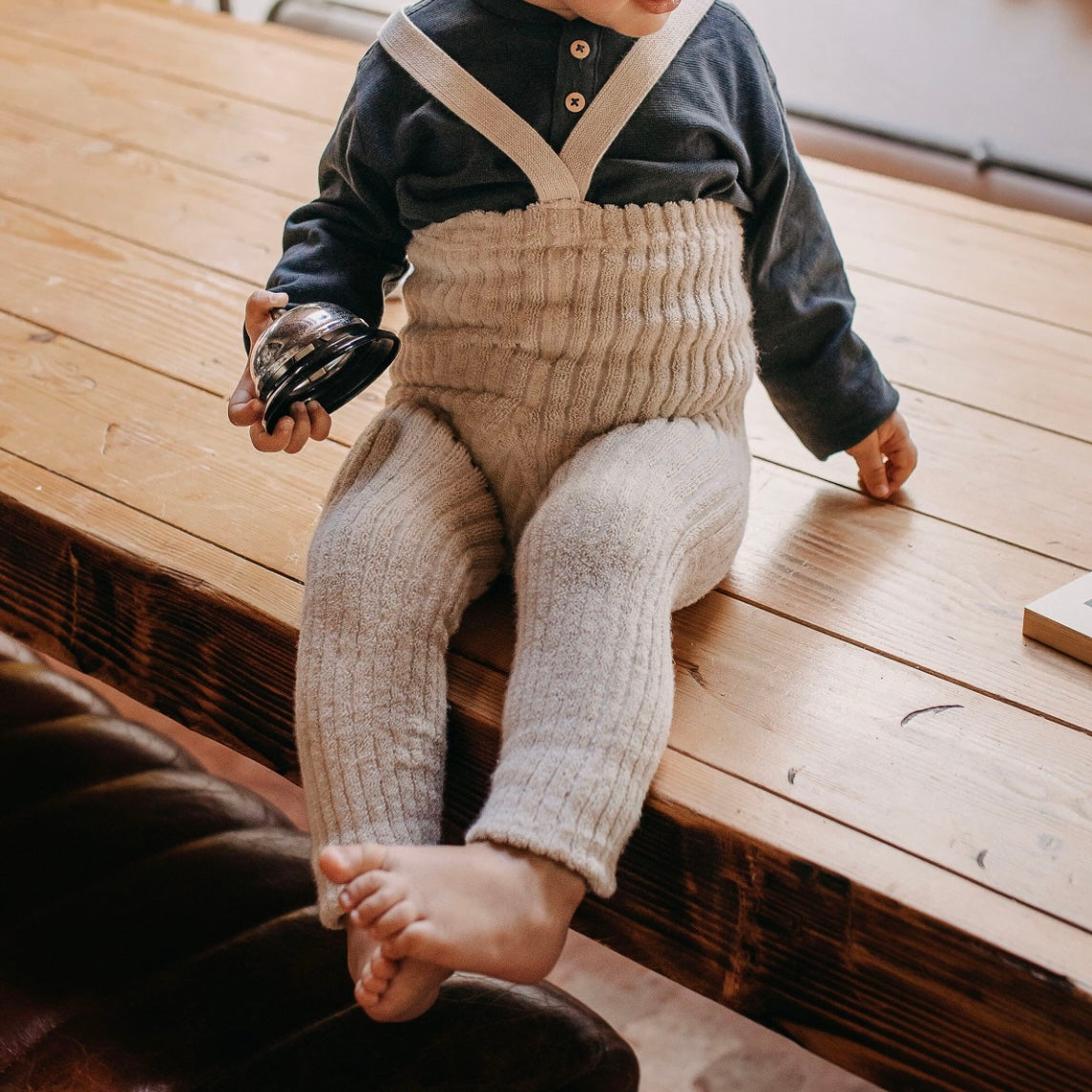 Granny Teddy Footless Tights With Braces - Cream Blend [SILLY Silas]