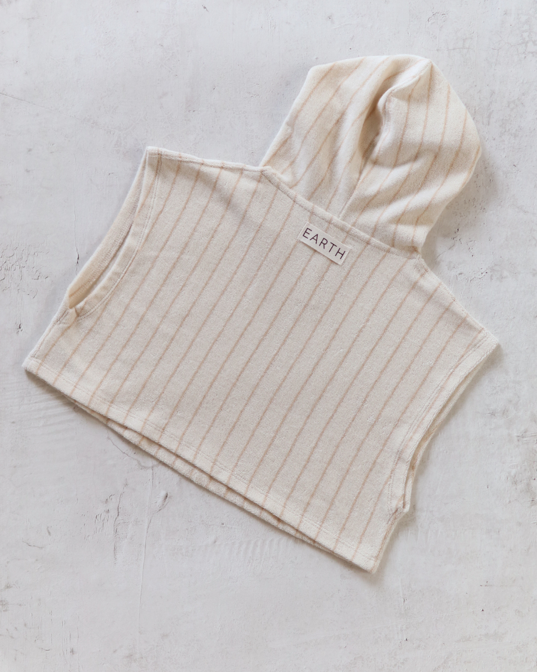 Hoodie cape - Beige Stripe [EARTH THE ARCHIVE] (26AW)