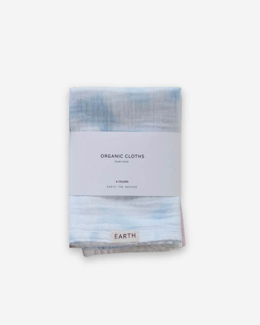 Plant dyed organic cloths set - Tie dye [EARTH THE ARCHIVE] (26AW)