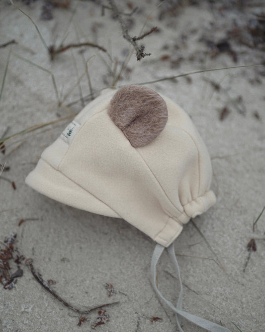 WOOL BEAR BRIM BONNET - CREAM (ALPACA EAR)