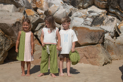 Organic Sardine Embroidered Tee - Milk [GROWN] (25HOL)