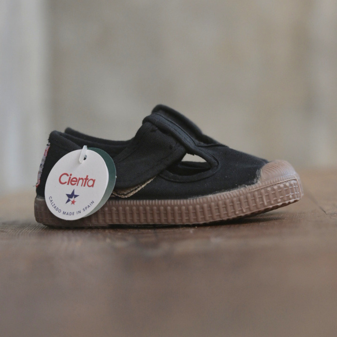 T-Strap Shoes - Negro (Dyed) Brown-sole [cienta]