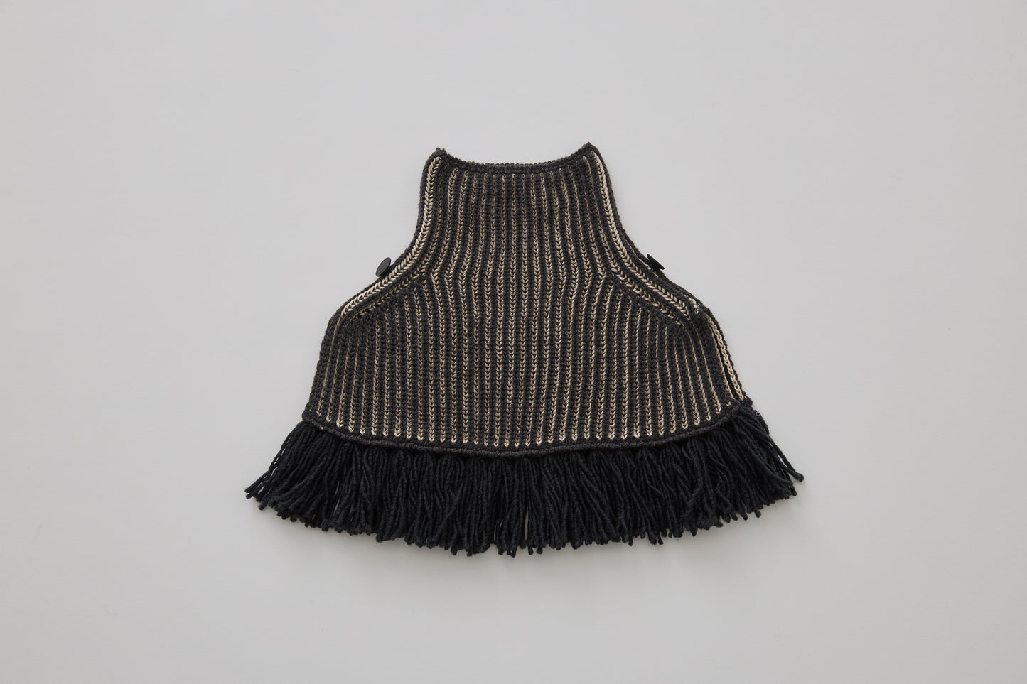 Rib Knit Knights Cape Ⅱ - Black [eLfinFolk / エルフィンフォルク] (25AW•Drop2)【2025年9月中旬以降発送予定】