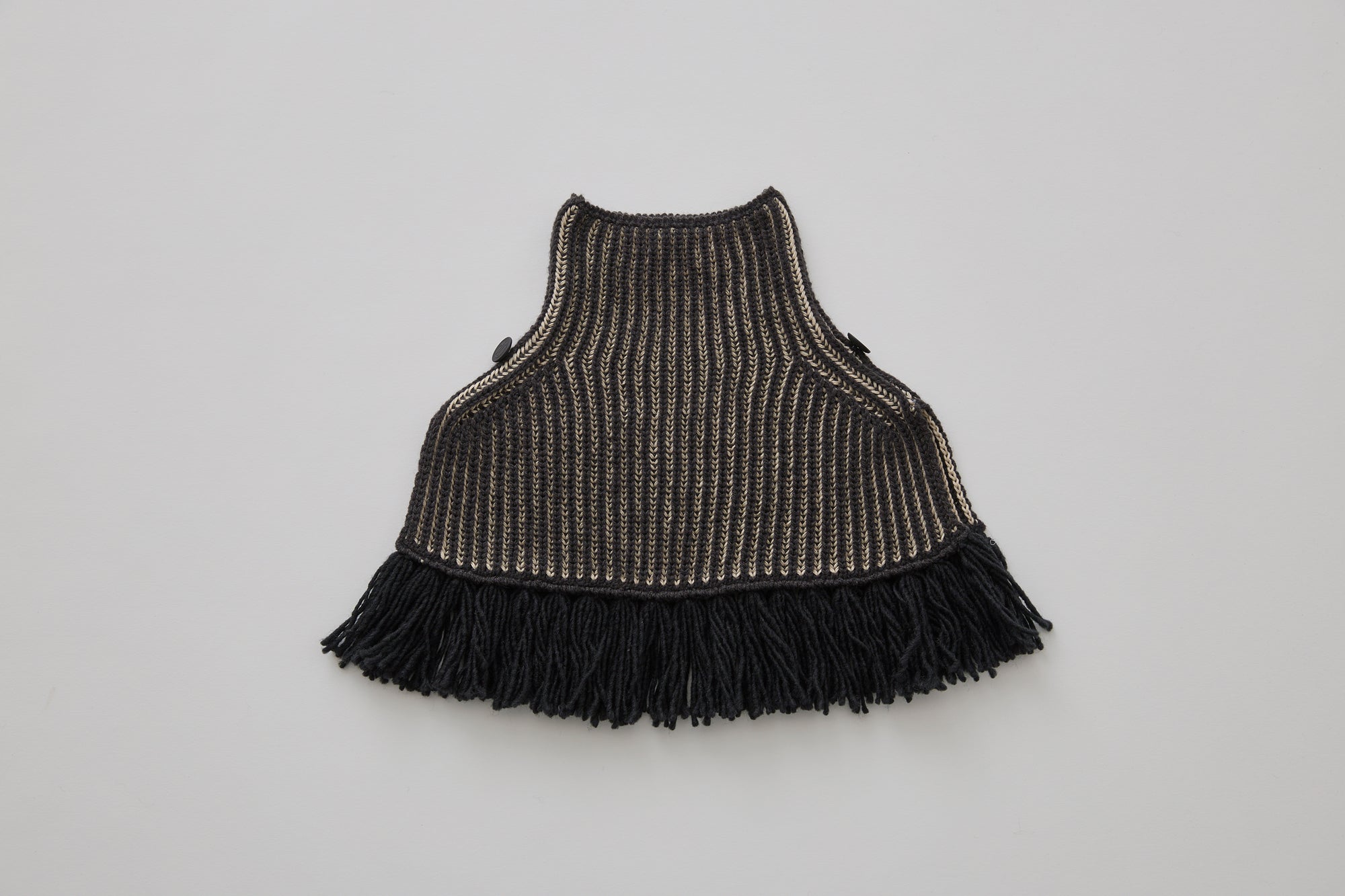 Rib Knit Knights Cape Ⅱ - Black [eLfinFolk ] (25AW•Drop2)