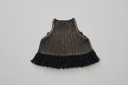 Rib Knit Knights Cape Ⅱ - Black [eLfinFolk / エルフィンフォルク] (25AW•Drop2)【2025年9月中旬以降発送予定】