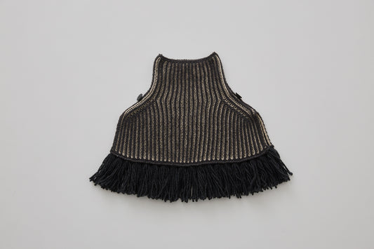 Rib Knit Knights Cape Ⅱ - Black [eLfinFolk / エルフィンフォルク] (25AW•Drop2)【2025年9月中旬以降発送予定】