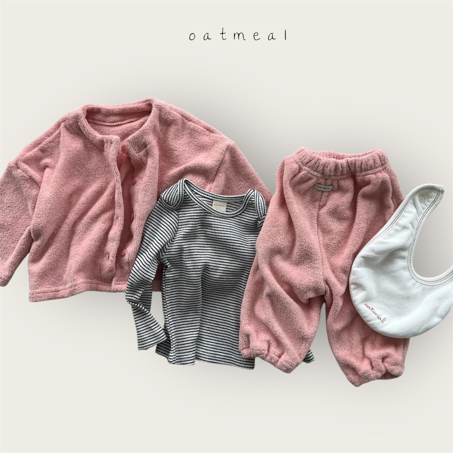 【予約商品】bebe-terry cardigan [Oatmeal] (26SS)【2026年3月中旬以降順次発送】