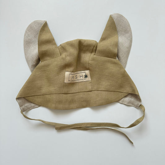 ELEPHANT STRAIGHT BONNET - PISTACHIO (NEUTRAL EAR)