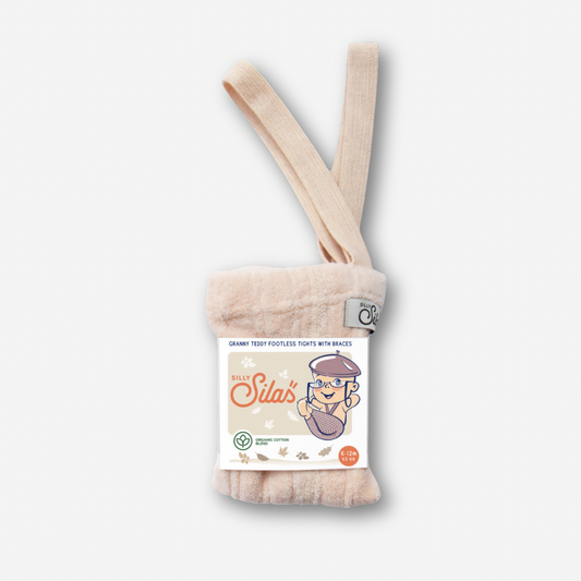 Granny Teddy Footless Tights With Braces - Silky Peach [SILLY Silas (Heavenly Collection)]