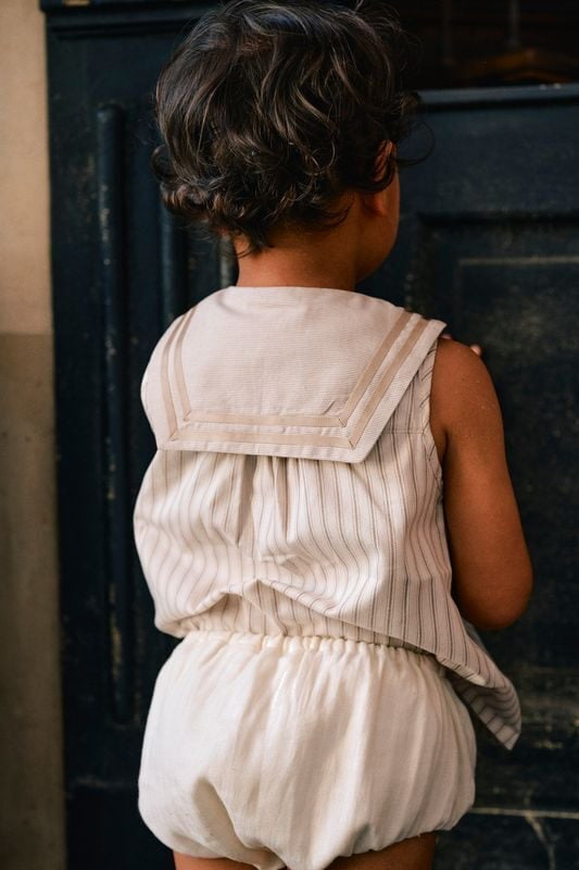 blouse MUETTE - beige large stripes [Maison Marelle](25SS DROP2)