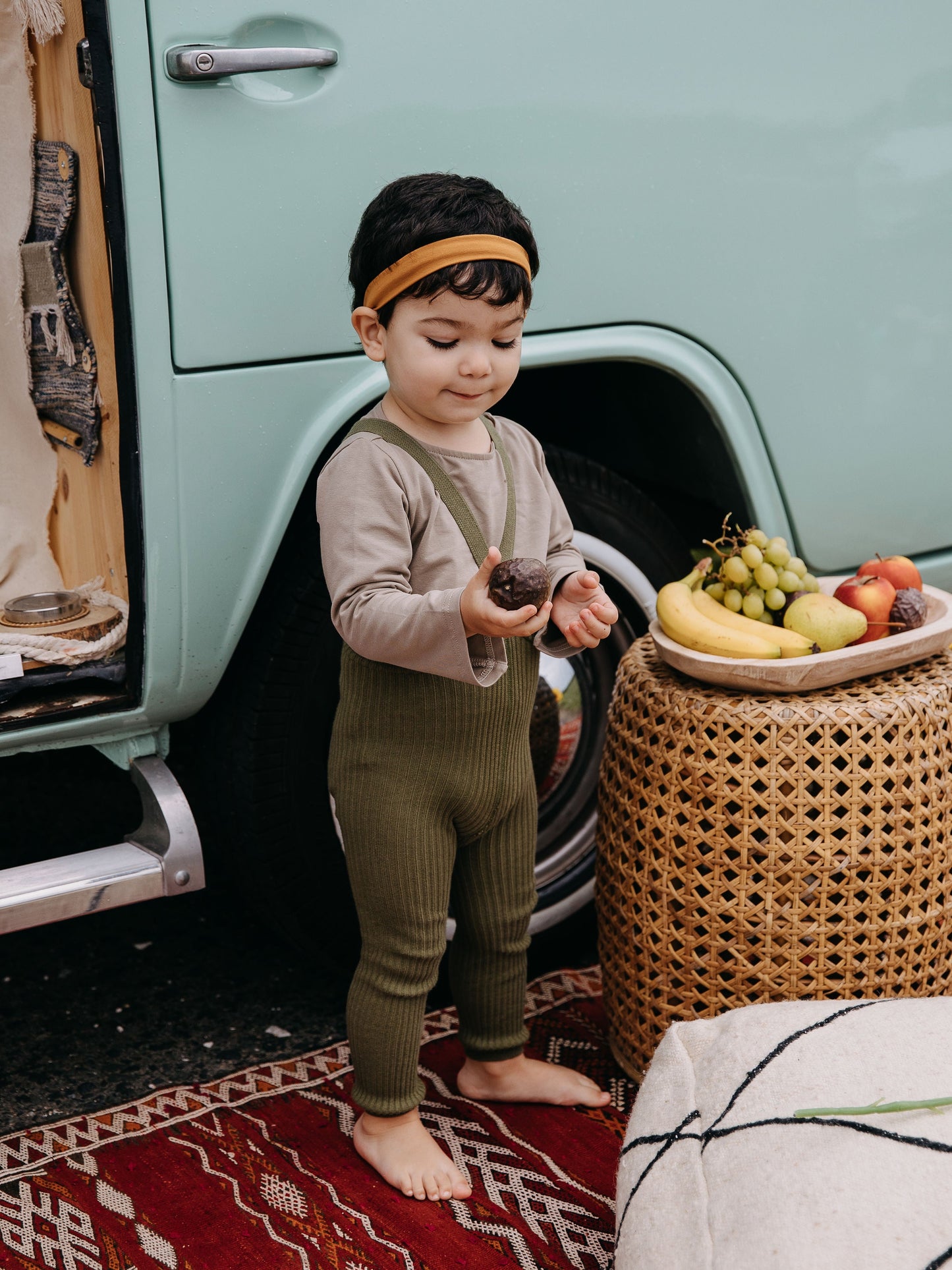 Hippy Footless Tights With Braces - Olive [SILLY Silas]