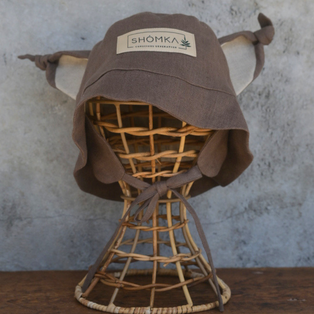 Lynx Linen Hat (Straight/Neutral) - Soil [SHOMKA]