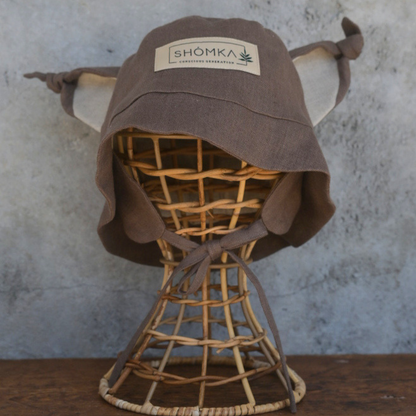 Lynx Linen Hat (Straight/Neutral) - Soil [SHOMKA]