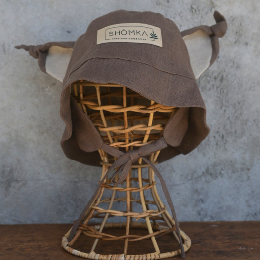 Lynx Linen Hat (Straight/Neutral) - Soil [SHOMKA]