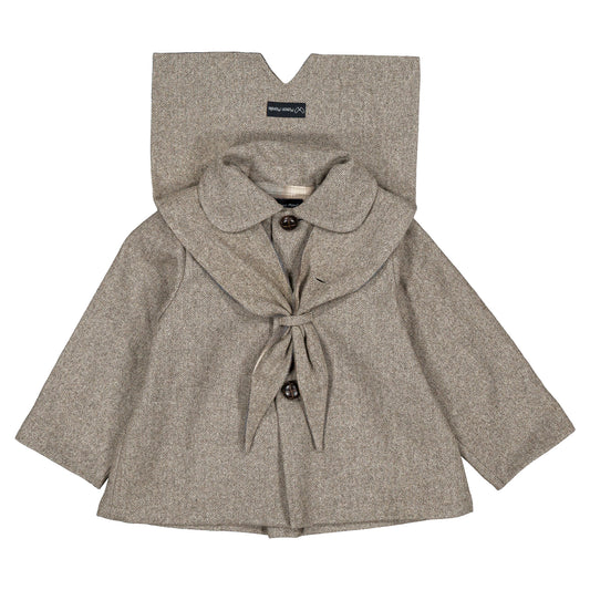 Coat VOLTAIRE - wool chevron stone [Maison Marelle](25AW Drop1)