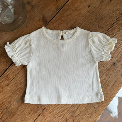 [marron] eyelet tee - SS24