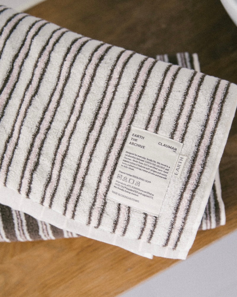 Organic bath towel - Pink/Brown [EARTH THE ARCHIVE] (26AW)