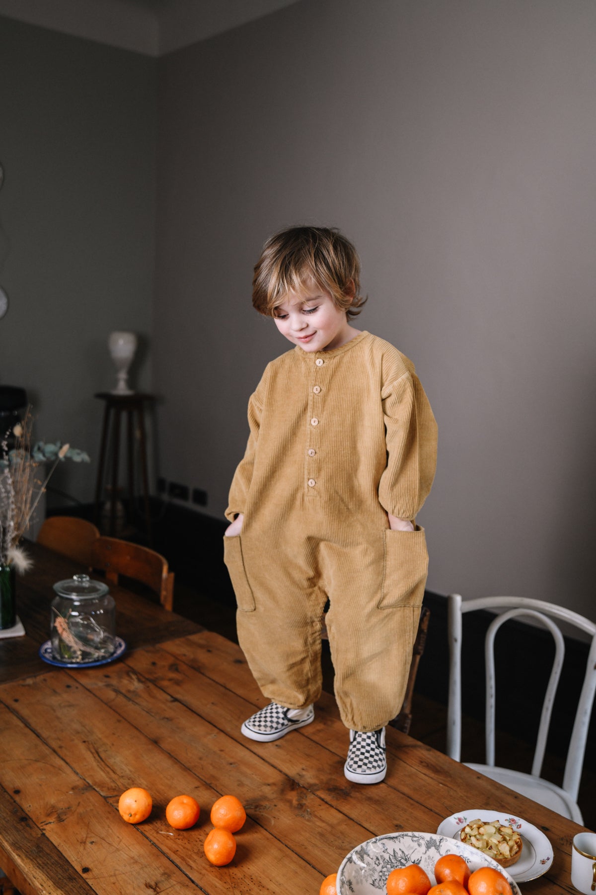 [STUDIO BOHEME] CORDUROY BIG PAPI JUMPSUIT / BRONZE MIST