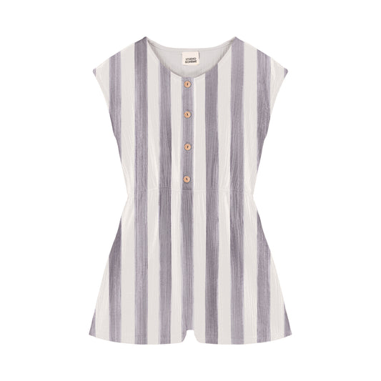 GIRL JUMPSUIT LOULOU - IRIS STRIPES [STUDIO BOHEME] (26SS)