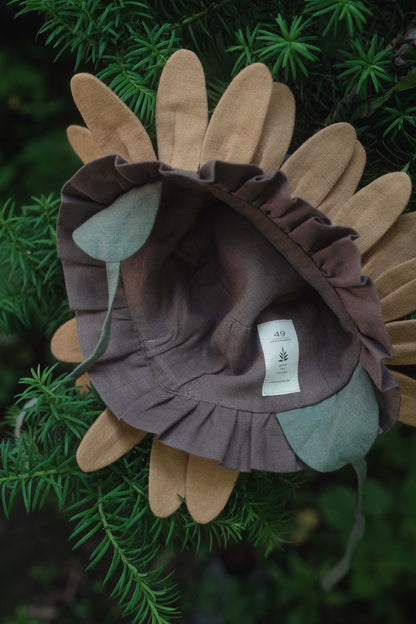 【オーダー会】'SUNFLOWER' LINEN FLOWER BONNET [SHOMKA] 【2026年4月中旬以降順次発送】