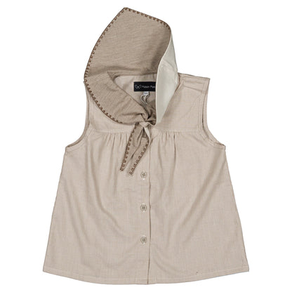 Blouse TRUDAINE- beige fine stripes [Maison Marelle](25SS DROP2)