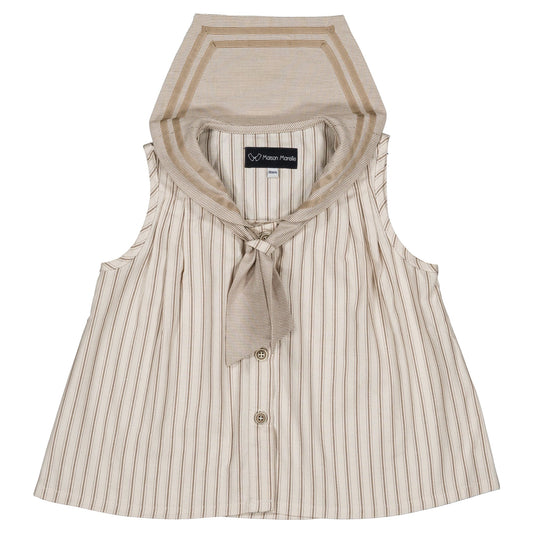 【オーダー会】 blouse MUETTE - beige large stripes [Maison Marelle](25SS DROP2)
