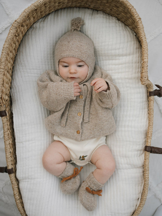 OATMEAL WOOL CARDIGAN [organic zoo] (25AW)