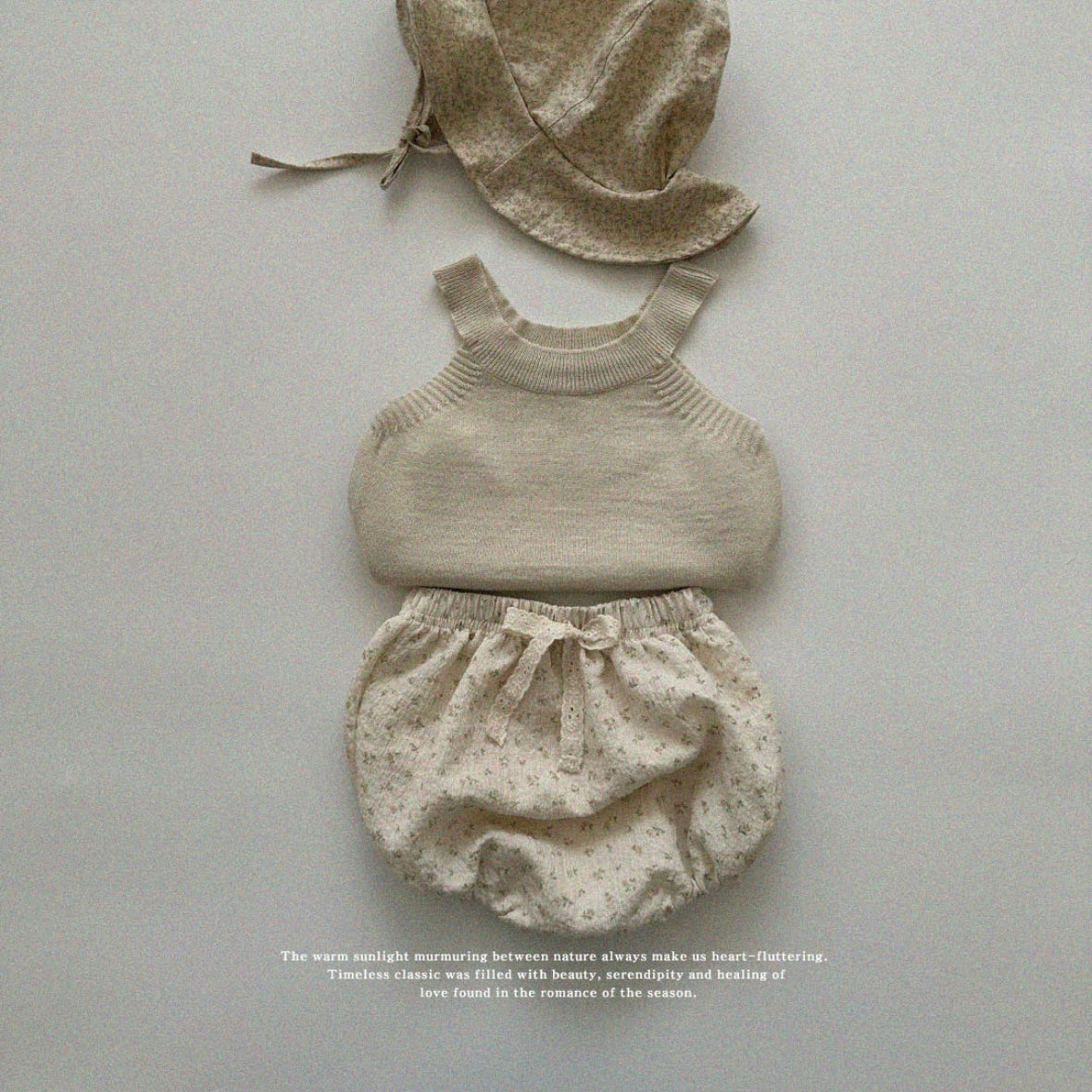 [aosta] Olivia bloomer (green leaf beige flower) - SS24