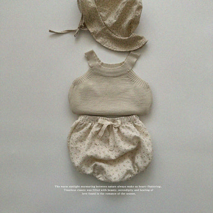 [aosta] Olivia bloomer (green leaf beige flower) - SS24