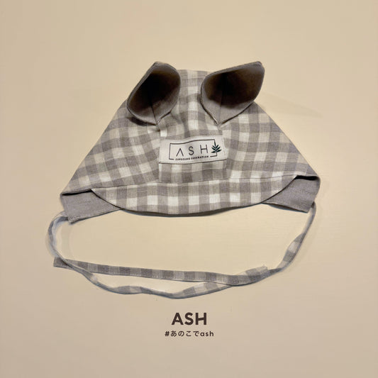 [ASH generation] squirrel bonnet (straight) / white gingham