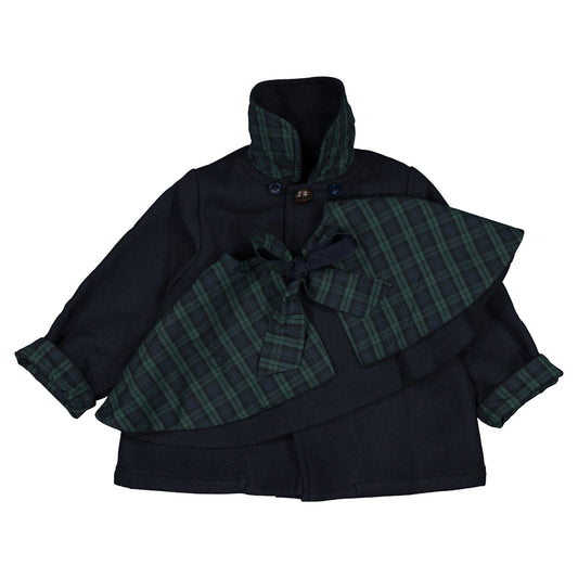 Coat AMOVIBLE cape DARCY - blue mostly wool [Maison Marelle](25AW Drop1)