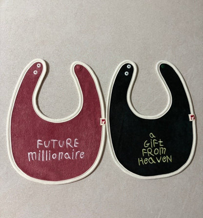 Lettering Bib - Deep green [mwahmwah]【2026年7月下旬以降順次発送】