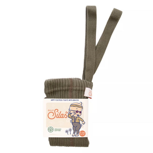 Hippy Footless Tights With Braces - Seaweed Brown [SILLY Silas]