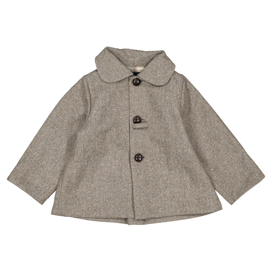 Coat VERNEUIL - wool chevron stone [Maison Marelle](25AW Drop1)