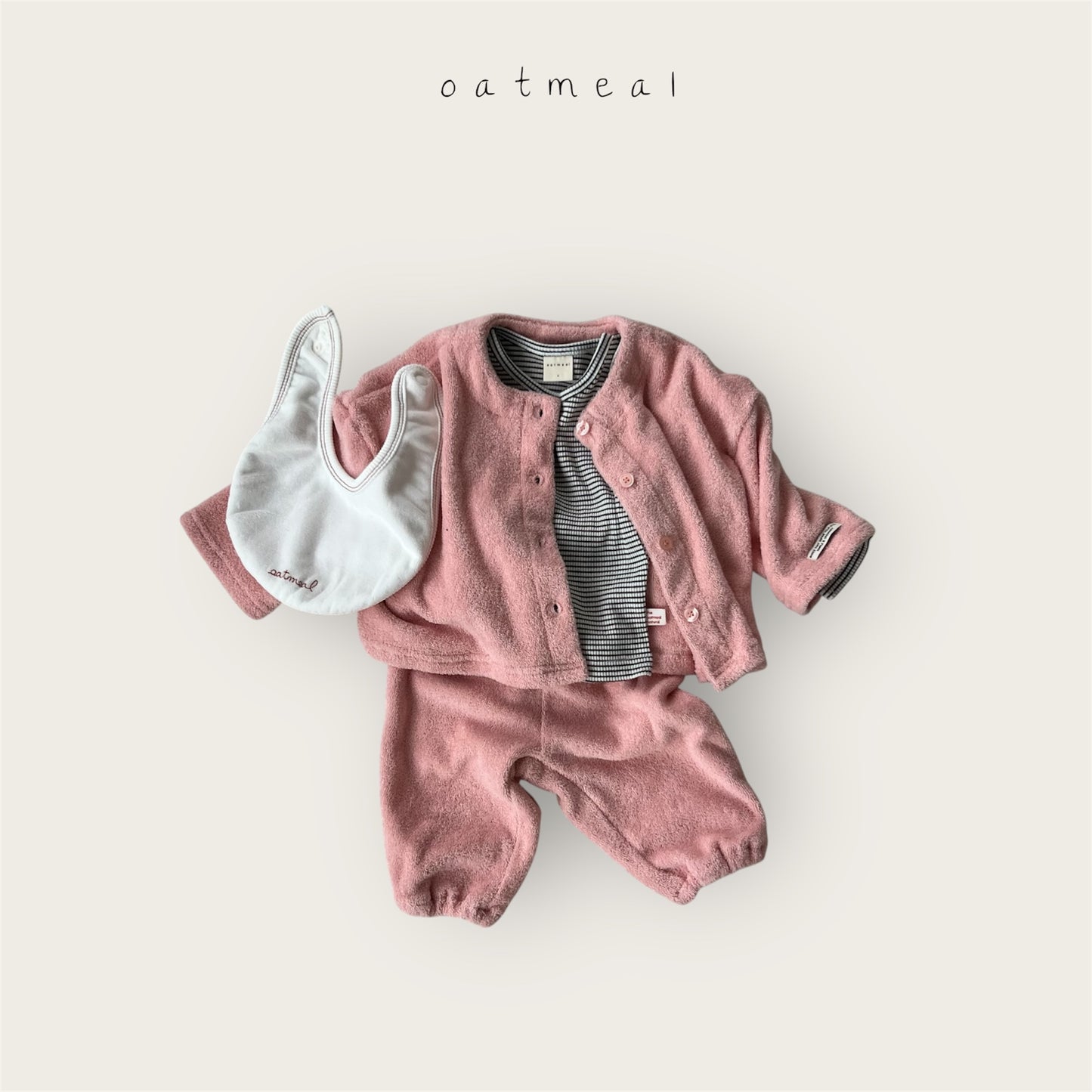 【予約商品】bebe-terry cardigan [Oatmeal] (26SS)【2026年3月中旬以降順次発送】