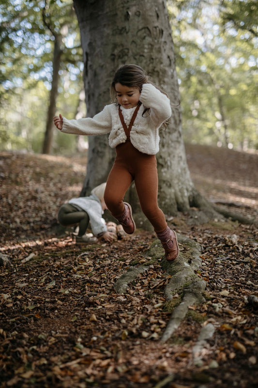 Retro Ribbed Footless Tights  - Cinnamon [SILLY Silas]