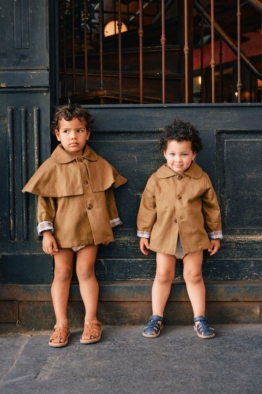 Jacket AMOVIBLE cape SHERLOCK- HONEY BROWN [Maison Marelle](25SS DROP2)