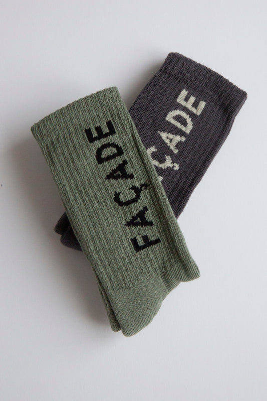 Façade Ribbed Socks - 2P set [Façade] (26SS)