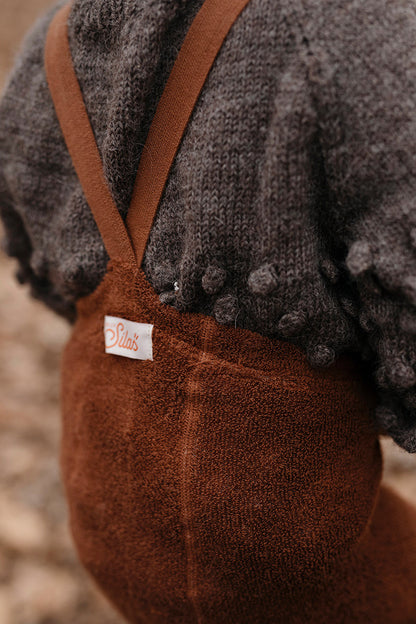 Retro Teddy Footed Tights With Braces - Cinnamon [SILLY Silas]