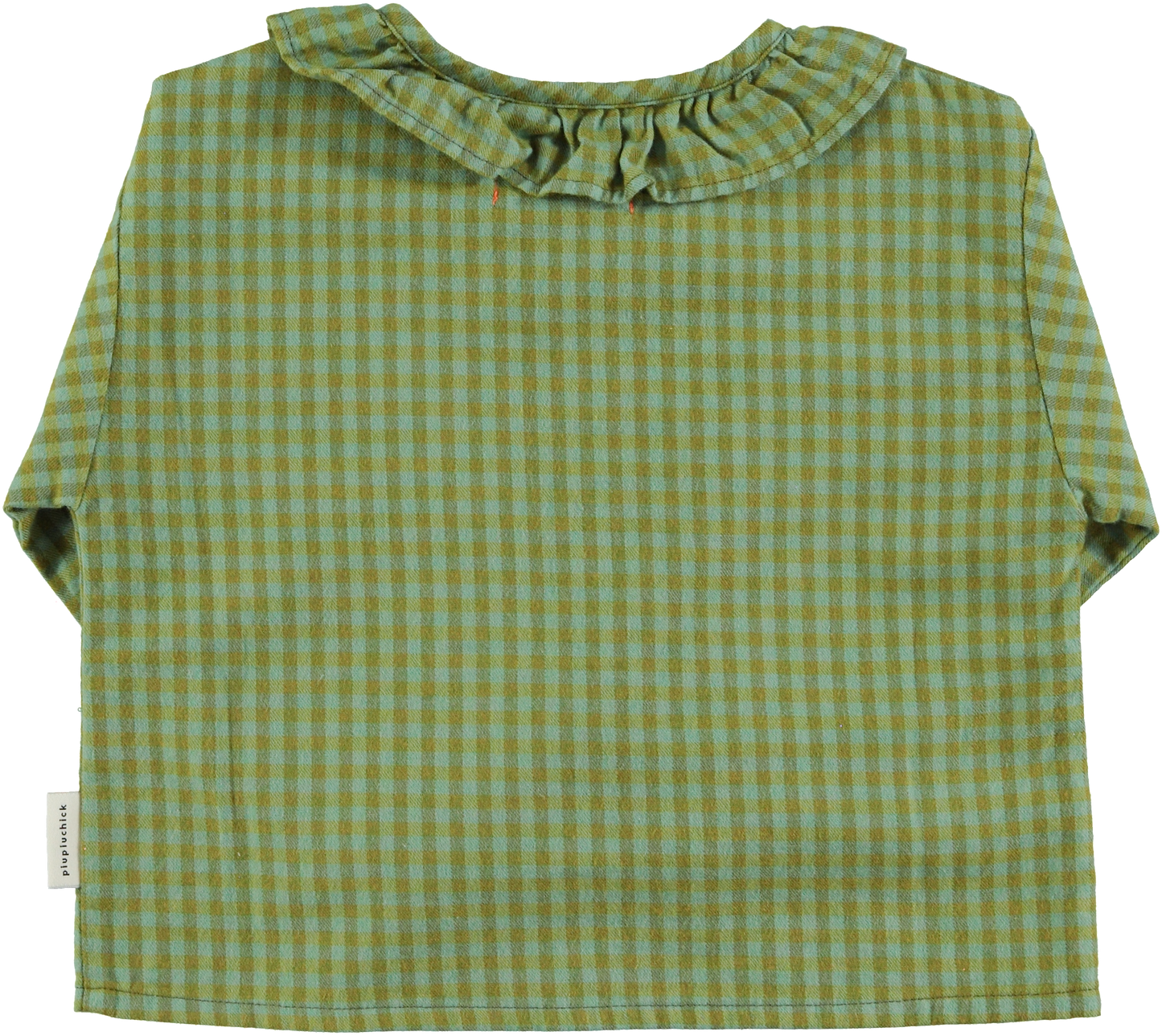 Frill Collar Blouse - Green checkered [piupiuchick] (25AW)